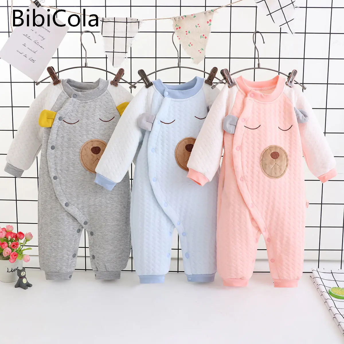 

2022 New Autumn Winter Newborn Baby Clothes Cartoon Print Baby Boy Romper Warm Infant Baby Boy Girl Soft Fleece Jumpsuit Pajamas