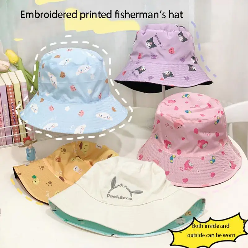 

Sanrio Bad Badtz Maru Hello Kitty My Melody Cartoon Boys Girl Fisherman's Hat Sun Visor Sun Protection Casual Hat Festival Gift