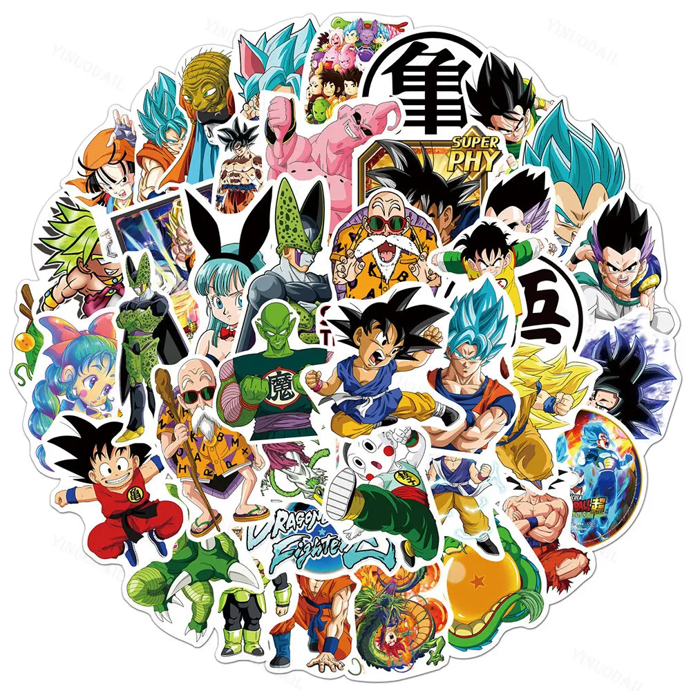 

100pcs Dragon Ball Kids Stickers Anime Graffiti Waterproof Decals DIY Car Motorcycle Luggage Cartoon Cool Sticker Toy Gift