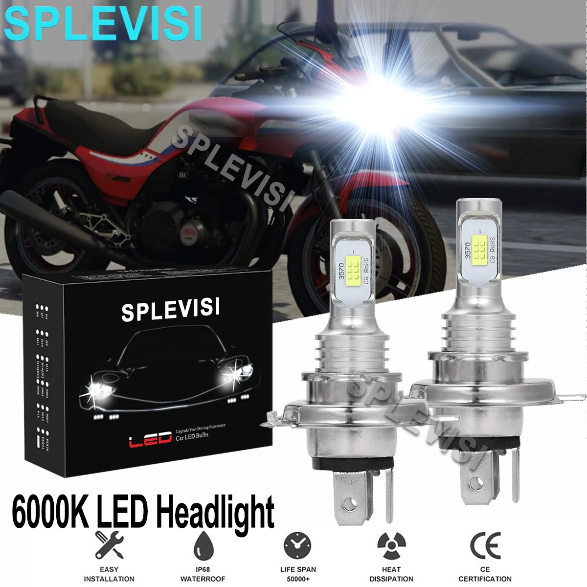 2x H4 Светодиодная лампа для мотоцикла Kawasaki GPz1100 1981 1982 1983 1984 1985-1997 GPz550 1981-1985 GPz750 1983-1985