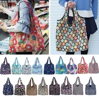 foldable shopping bag large food handbags for grocery reusable eco bags beach toy stock bag storage bags women shoulder tote