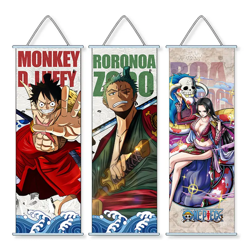 

Аниме свиток холст Луффи Нами Зоро сандзи Хэнкок плакат Настенная картина Обезьяна D Луффи