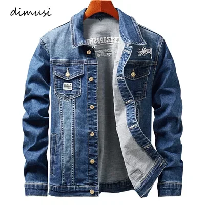 

2023NEW Mens Denim Jacket Spring Fashion Men Trendy Ripped Denim Jacket Mens Outwear Jeans Jacket Male Cowboy Coats Clothing 4XL