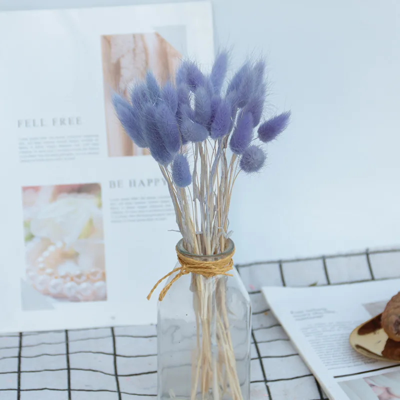 

30pcs/ Bouquet Natural Dried Flower Bunny Tail Natural Plants Home Wedding Party Floral Rabbit Grass Decor Accessories