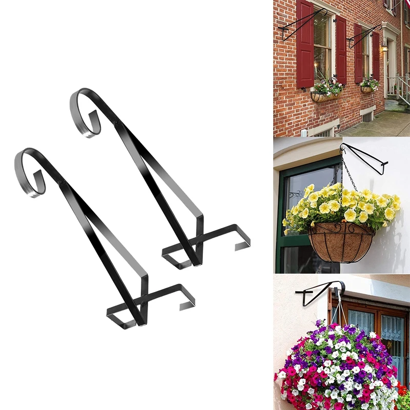 

Hanging Basket Brackets 11 In For Concrete Posts Supports Easy Fill Baskets Sturdy Durable Rust-Proof-No Drilling