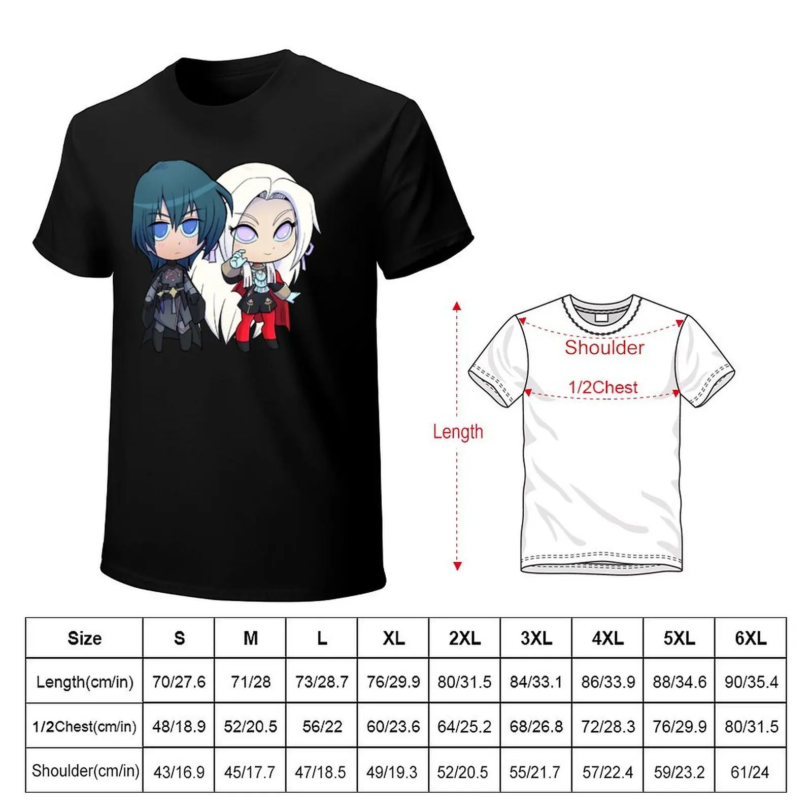 Фото Байлет (М!Байлет) и Эдельгард - Fire Emblem Three Houses - Футболка Chibi Cuties из мягкого базового хлопка с коротким рукавом №2