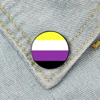 nonbinary flag pin custom cute brooches shirt lapel teacher tote bag backpacks badge cartoon gift brooches pins for women