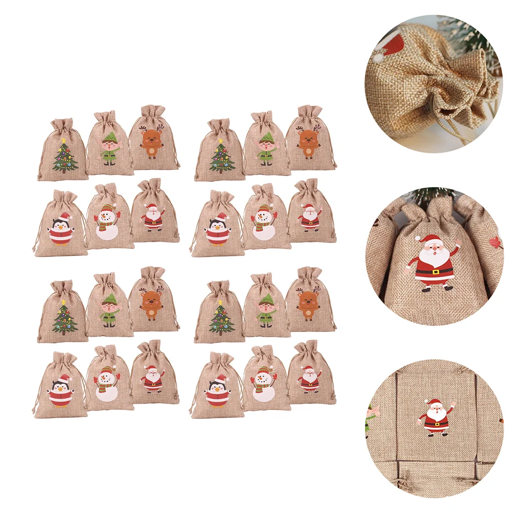 

Bags Christmas Advent Drawstringdecoration Pouch Gift Elk Candy Decorations Calendar Pouches Bag Suppliess Tree Diy Hanging