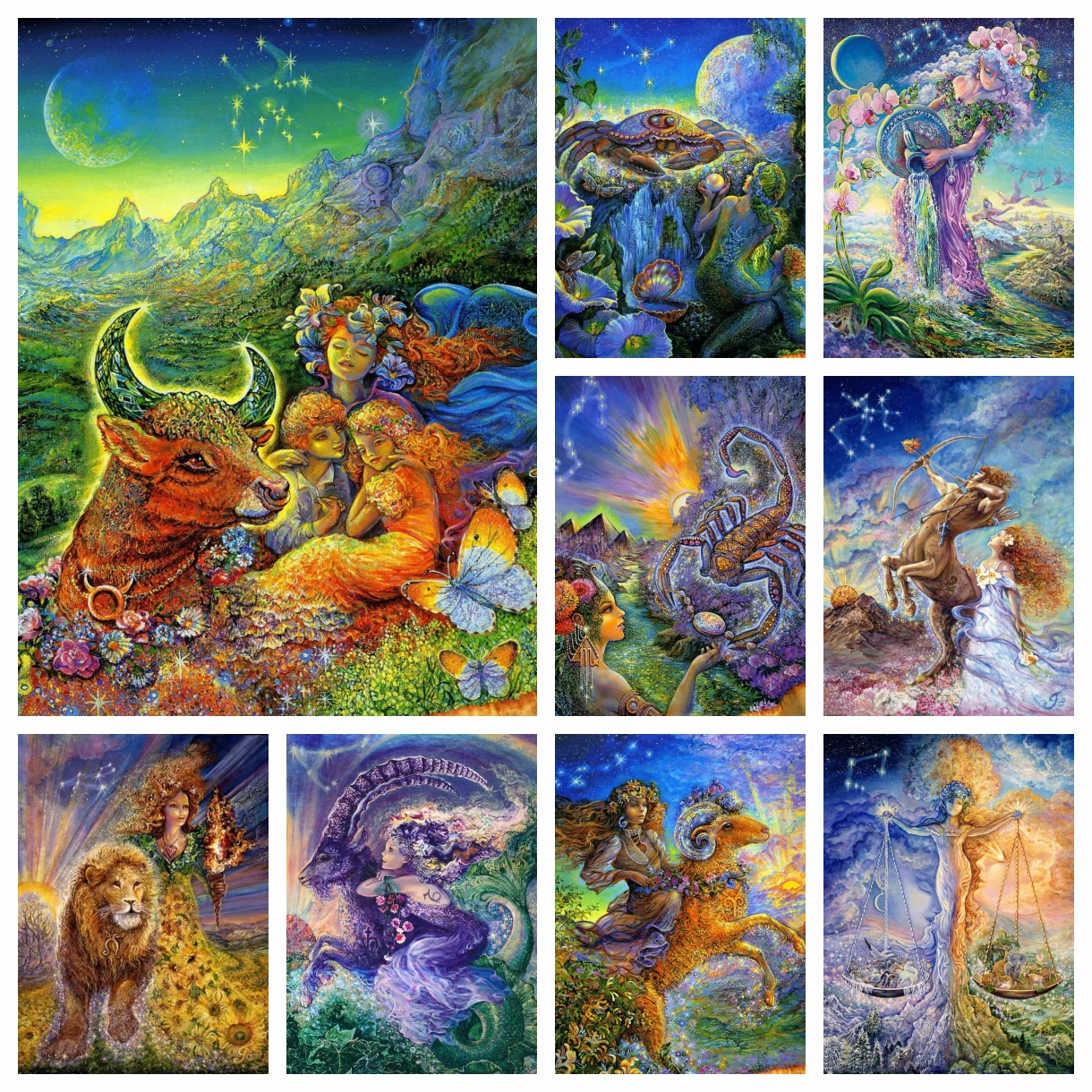 

5D 12 Constellations Zodiac Painting Diamond Embroidery Kit Fantasy Cartoon Girl Wall Art Cross Stitch Mosaic Picture Home Decor