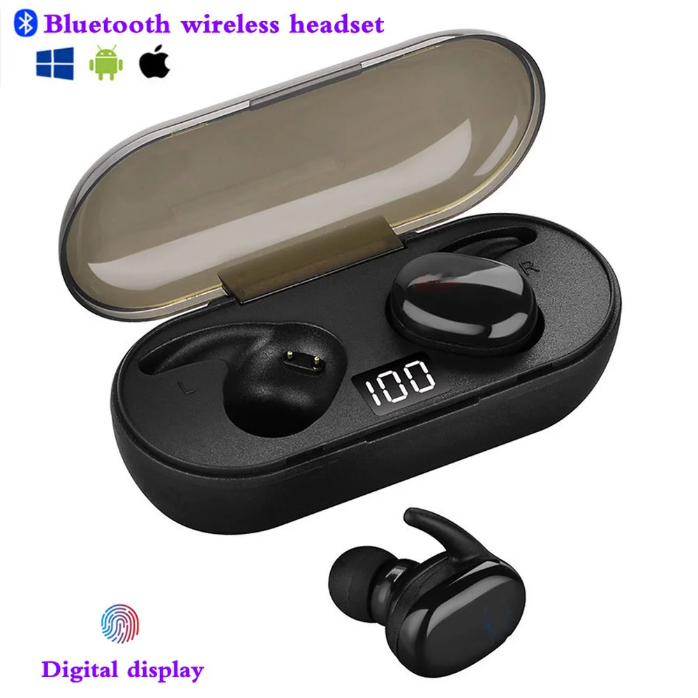 

Bluetooth Wireless Headphones Wireless Earphones with Digital Display In-ear Noise Reduction Waterproof Headphons for All Phone