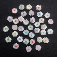 5pcs natural shell beads sunflower loose beads mini daisy flower ornament mother shell beads fashion for diy making accessories
