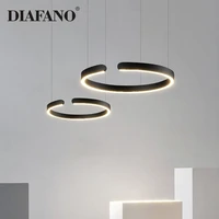 modern led chandelier 4 circle 20 40 60 80cm aluminum gold black diy pendant lights dine room lamp hanging lamps for ceiling