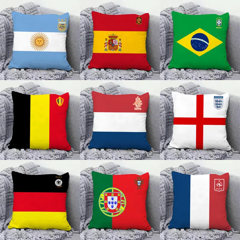 

45x45CM Throw Pillow Argentina Flag Club Emblem Pillow Car Cushion Bar Fan Decorative Pillow Case