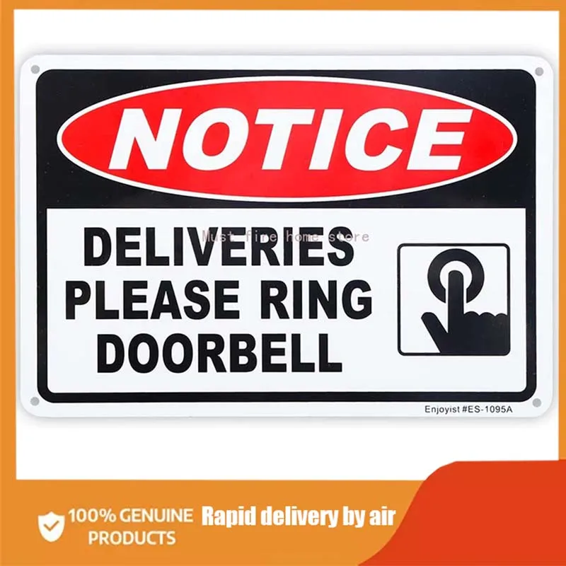 

Deliveries Please Ring Doorbell Sign x Aluminum Reflective Sign Rust Free Aluminum-UV Protected and Weatherproof metal plate