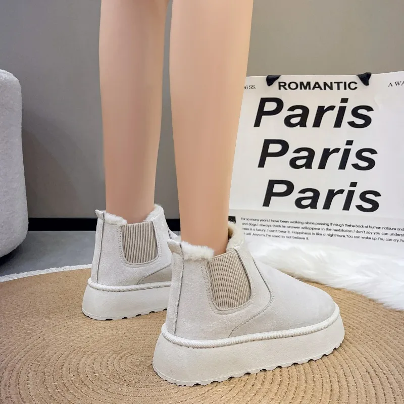 Женские зимние ботинки 2024 плюшевые теплые Нескользящие водонепроницаемые