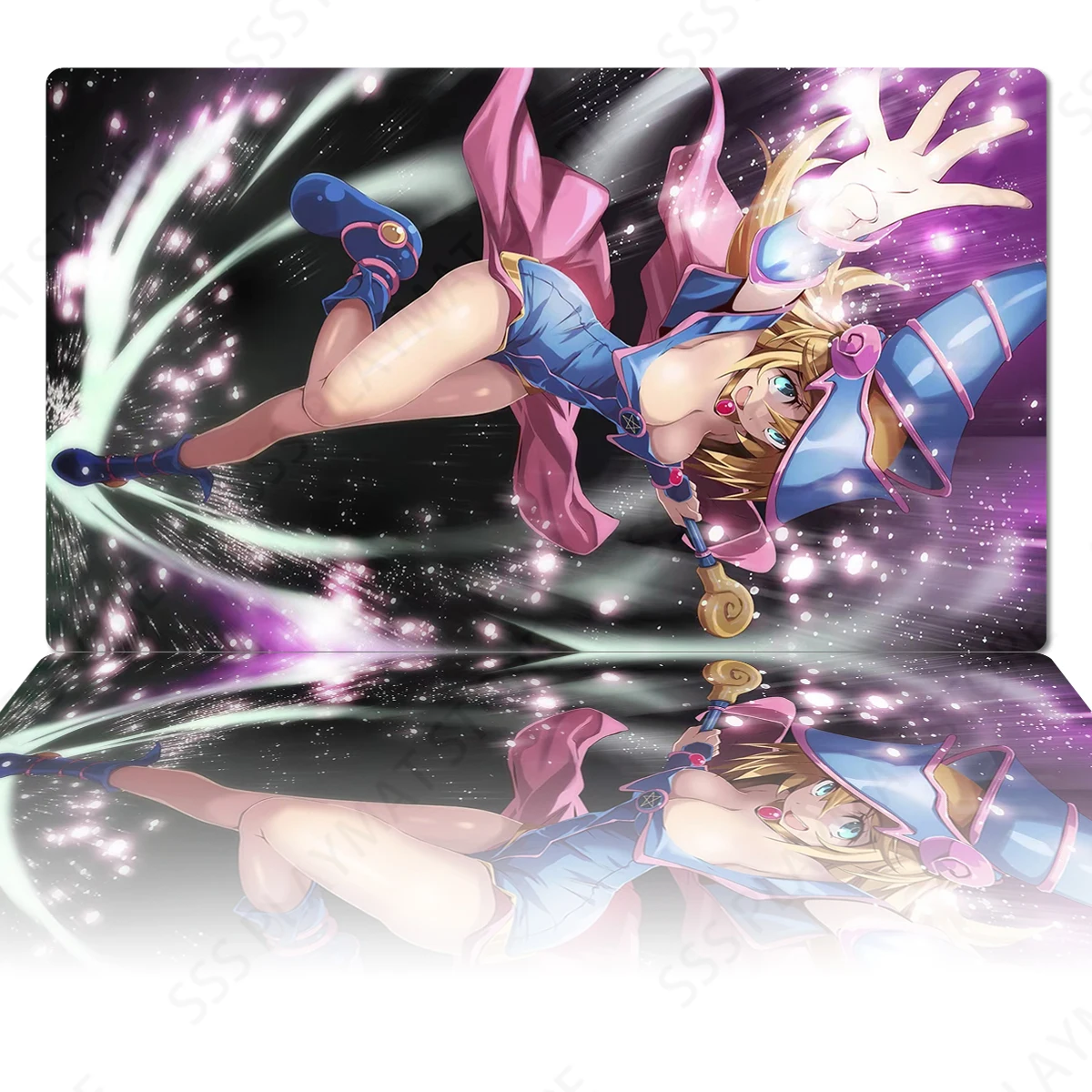 

Игровой коврик YuGiOh Dark Magician Girl, игровой коврик TCG для настольных игр, игровой коврик для торговых карт, пользовательские резиновые женские зоны и сумка 60x35 см