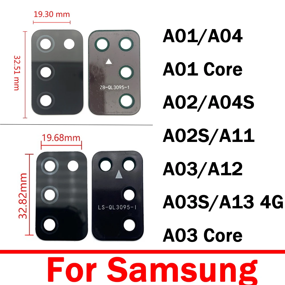 

10Pcs/lot , Original Rear Back Camera Glass Lens With Glue Sticker For Samsung A03 Core A01 Core A11 A02S A03S A04 A12 A13 5G