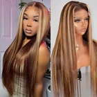 Парик из натуральных человеческих волос, 30 дюймов, 13x6x1