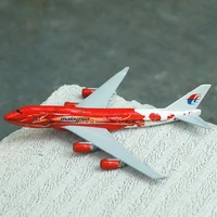 malaysia large red air b747 aircraft model 6 metal airplane diecast mini moto collection eduactional toys for children