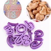 10pcs biscuits baking printing number mold cookies cutter word press stamp cake embossing mould kitchen dessert pastry diy tools