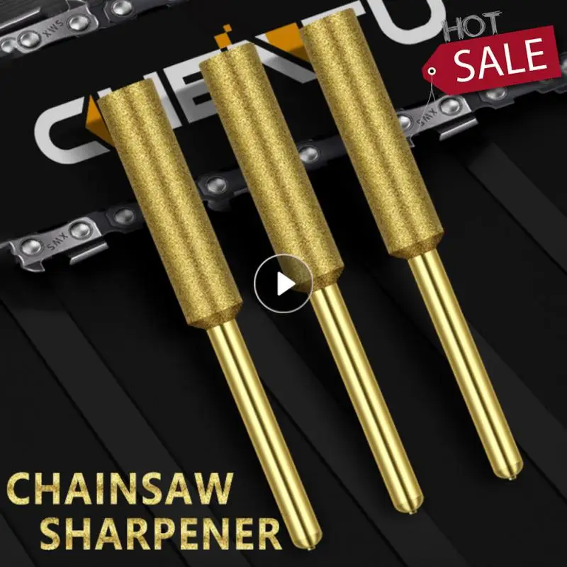 

5PCS/Lot Diamond Coated Cylindrical Burr 4/4.8/5.5mm Chainsaw Sharpener Stone File Chain Saw Sharpening Carving Grinding Tools