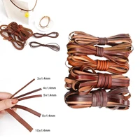 leather cowhide cut strip curved edge retro old woven rope bracelet necklace bag creative diy handmade material