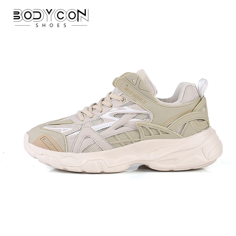 Chunky Sneakers Women 2023 Thick Sole Girls Sport Shoes Bright Green Fashion Casual Ladies Dad Shoes Female Footwear Plus Size