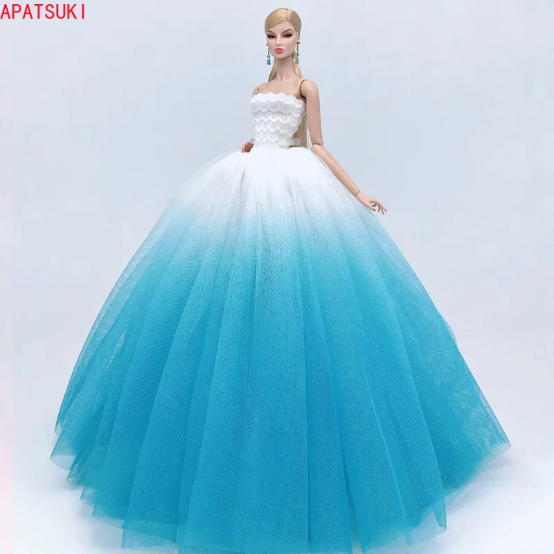 

Модная Одежда для куклы Барби платье градиентные Синие Свадебные платья наряды для шарнирной куклы 1/6 игрушки для детей подарок