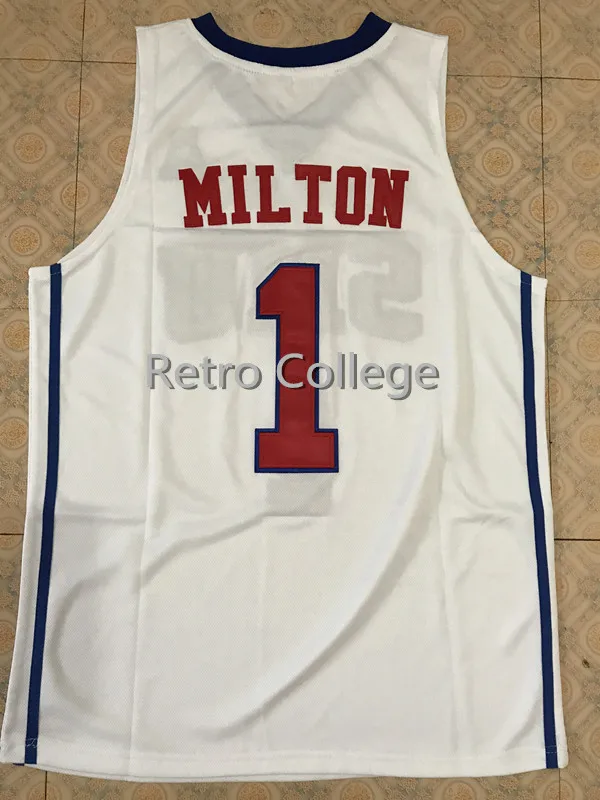 

Retro Throwback 1 Shake Milton SMU Basketball Jersey Stitched Embroidery Customize any name and number