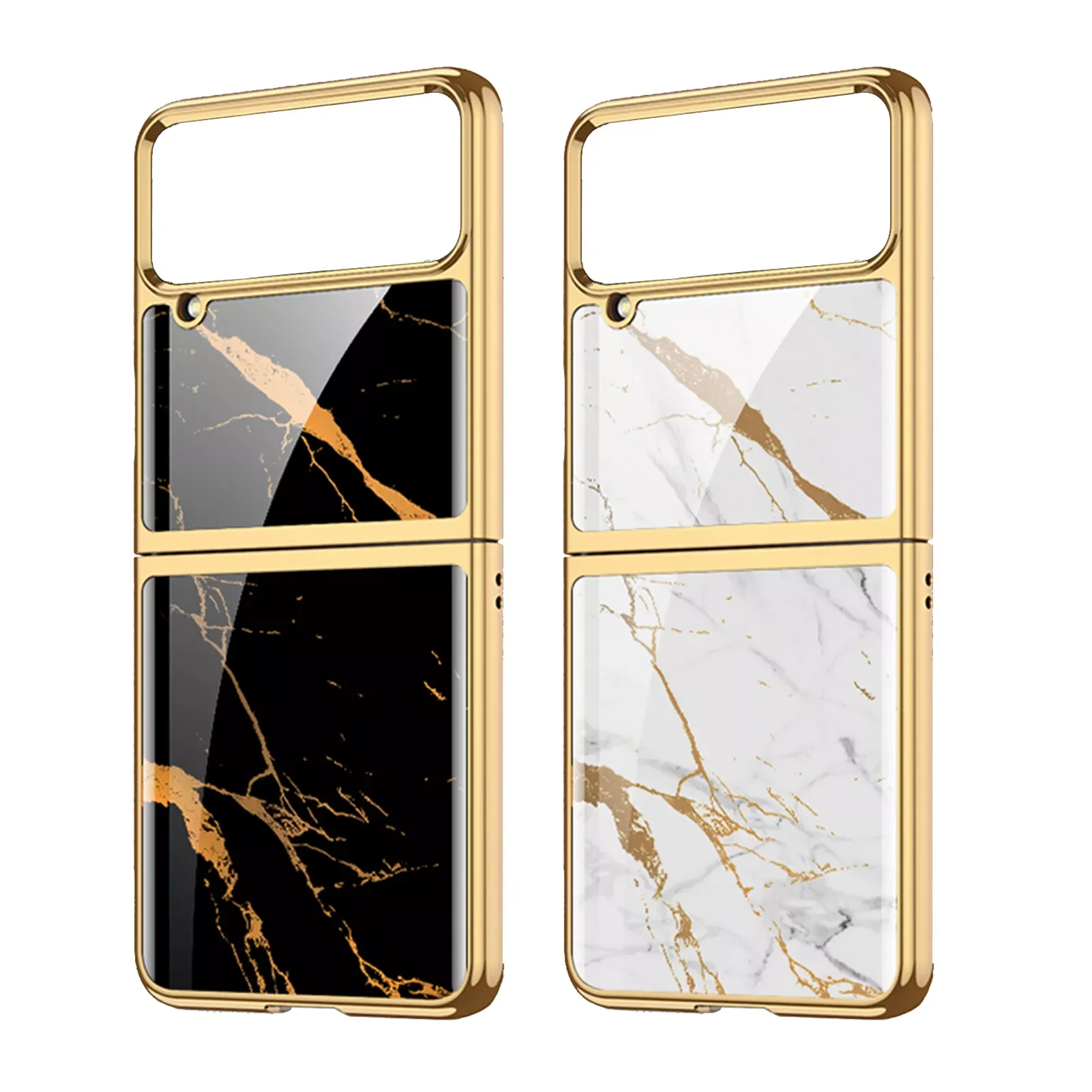 

Luxury Suitable For Galaxys ZFlip 4 5G Electroplated Ring Car Hard Shockproof Protective Cover ZFlip4 Mobile