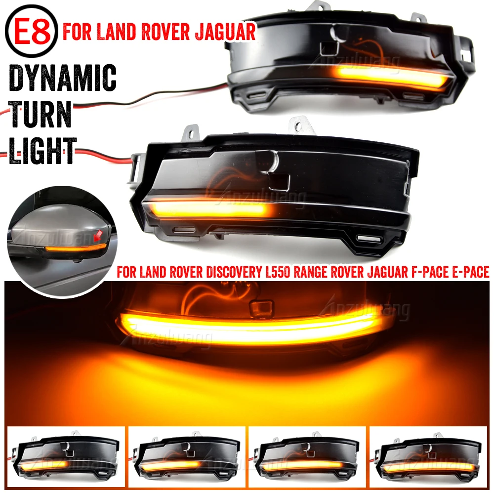 

For Land Rover Discovery Sport L550 2014-2020 For Jaguar F-Pace X761 Water Blink Dynamic Flowing Side Mirror Light Turn Signal