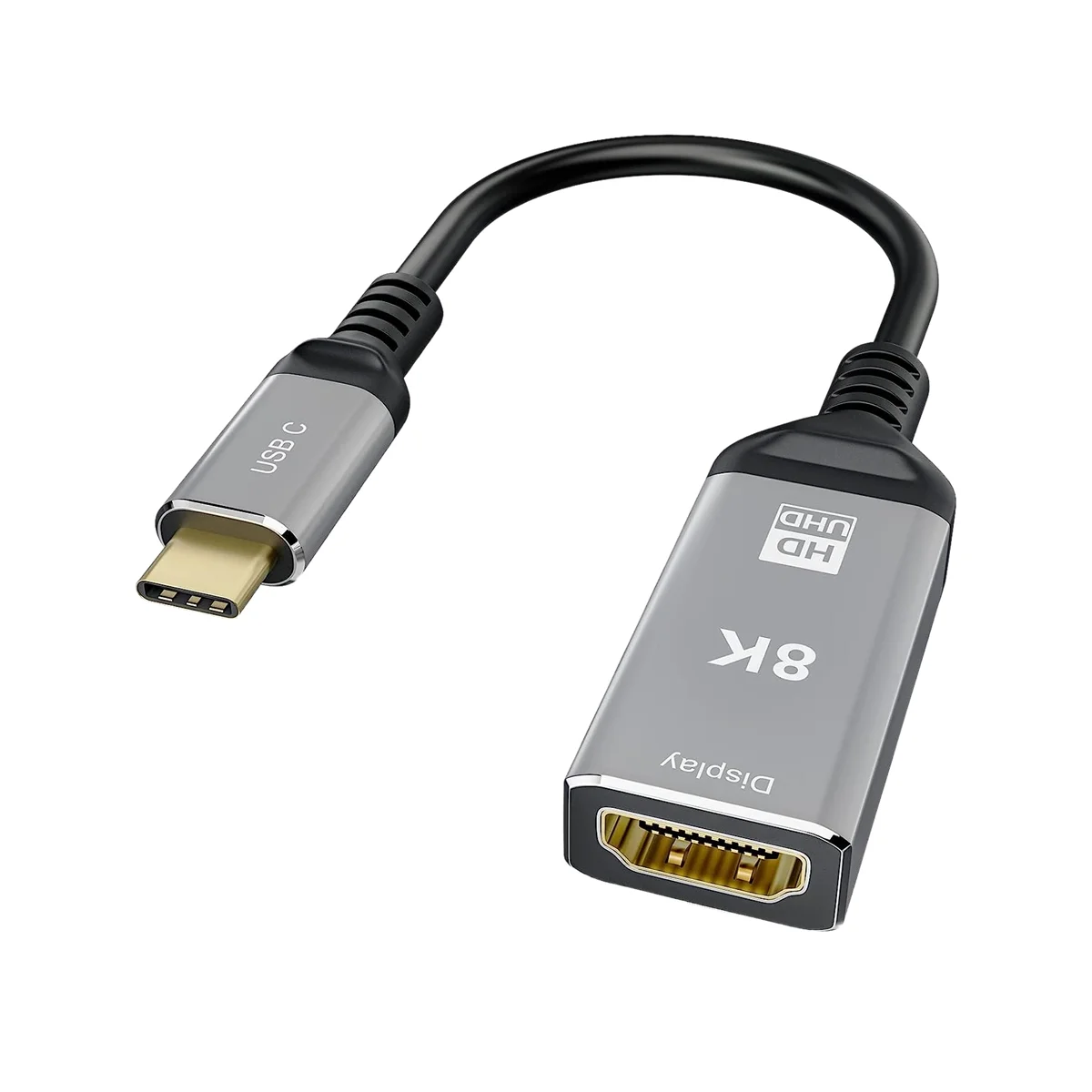

Адаптер с USB C на HDMI-совместимый, 4K 120 Гц, 8K 60 Гц, USB Type C на HDMI-совместимый адаптер 2,1 с поддержкой скорости передачи 48 Гбит/с