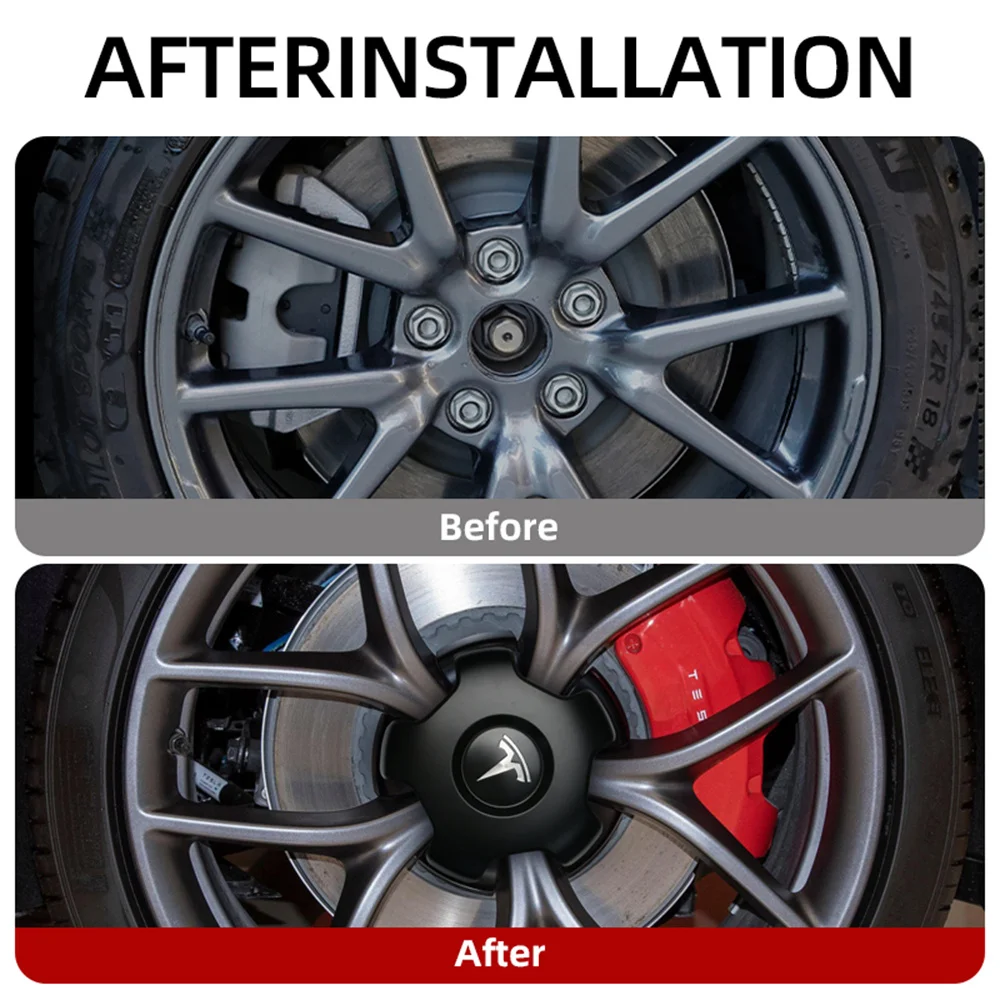 

Tesla Model 3 Accessories Hubcaps Kit Aero Wheels Cover and Lug Nut Covers All-in-one Design + 4 Tire Valve Stem Cove for Mo HJ
