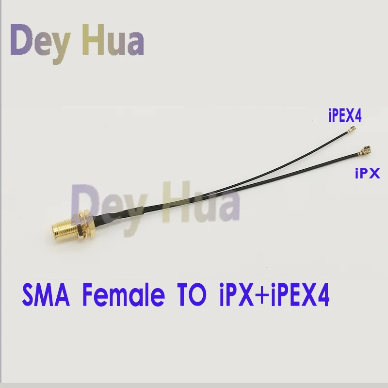5 шт./партия, коаксиальный адаптер IPEX4 + IPEX1 на SMA, гнездовой/штырьковый разъем SMA для UFL/ u.l/IPX/IPEX + IPEX4, RF, 1,13 мм, 0,81 мм