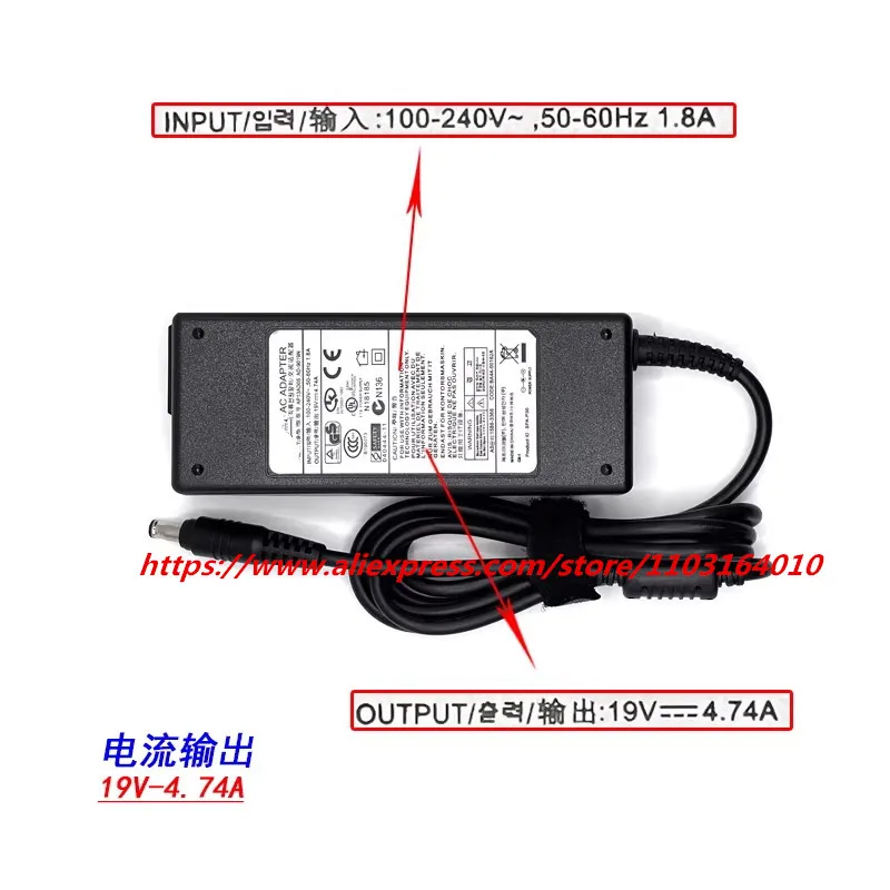 Фото Оригинальный адаптер питания для ноутбука AD-9019S 90W 19V 4.74A для Samsung RV711 R428 R410 R520 R522 R530 R580 R560 R518 R410 R429 №2