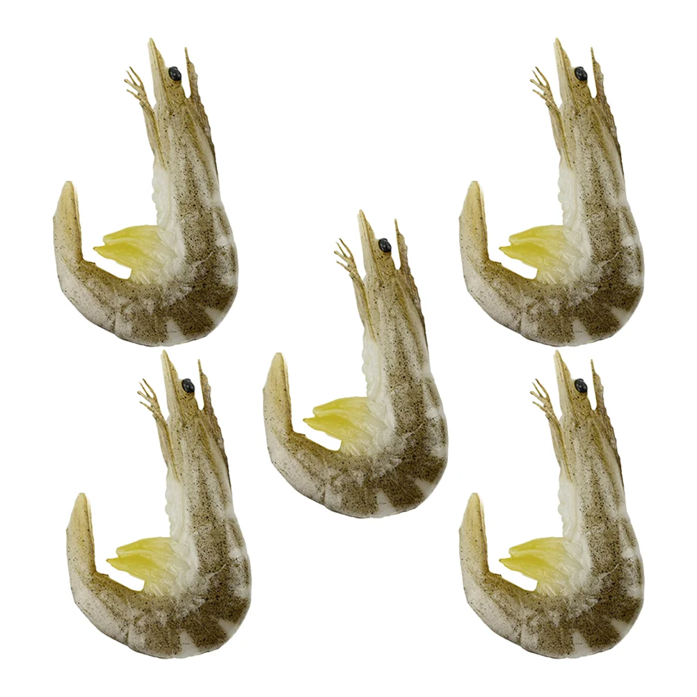 

5 Pcs Artificial Shrimp Fake Food Decoration Models Halloween Gifts Decorative PVC Crab Toy Prop Photo