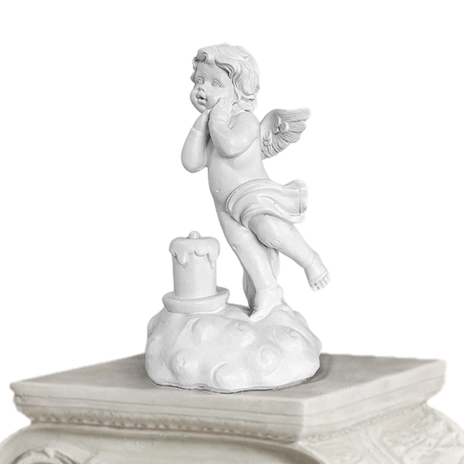 

Angel Statue Winged Angel Sculpture Vintage Kneeling Praying Cherub Statue Resin Angel Sculpture Crafts Figurine Indoor Outdoor