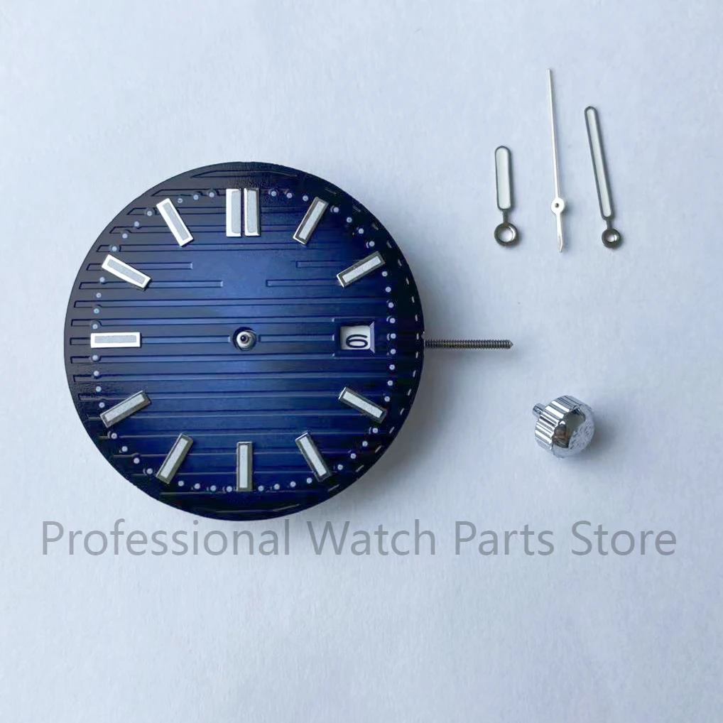 40mm Watch Accessories Set Case+Dial+Hands+Crown+Stainless Steel Strap with Complimentary Quartz Movement Set Calendar Window