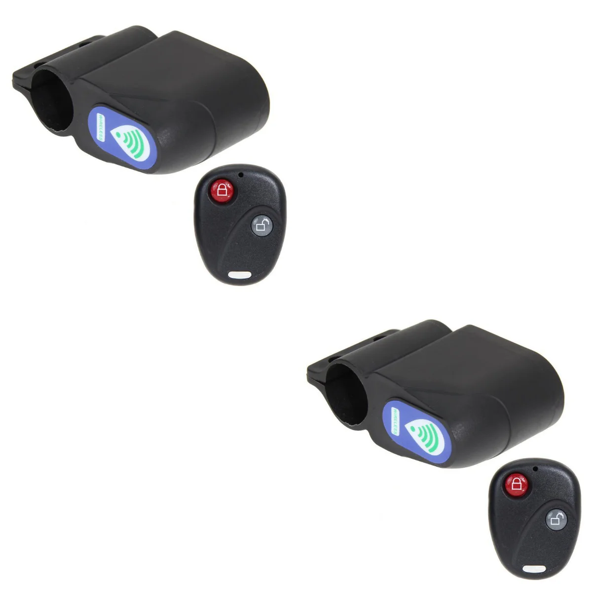 

2 Count Bike Sound Lock Alarm Security Cycle Locks Bicycle Remote Control 110dB Audible