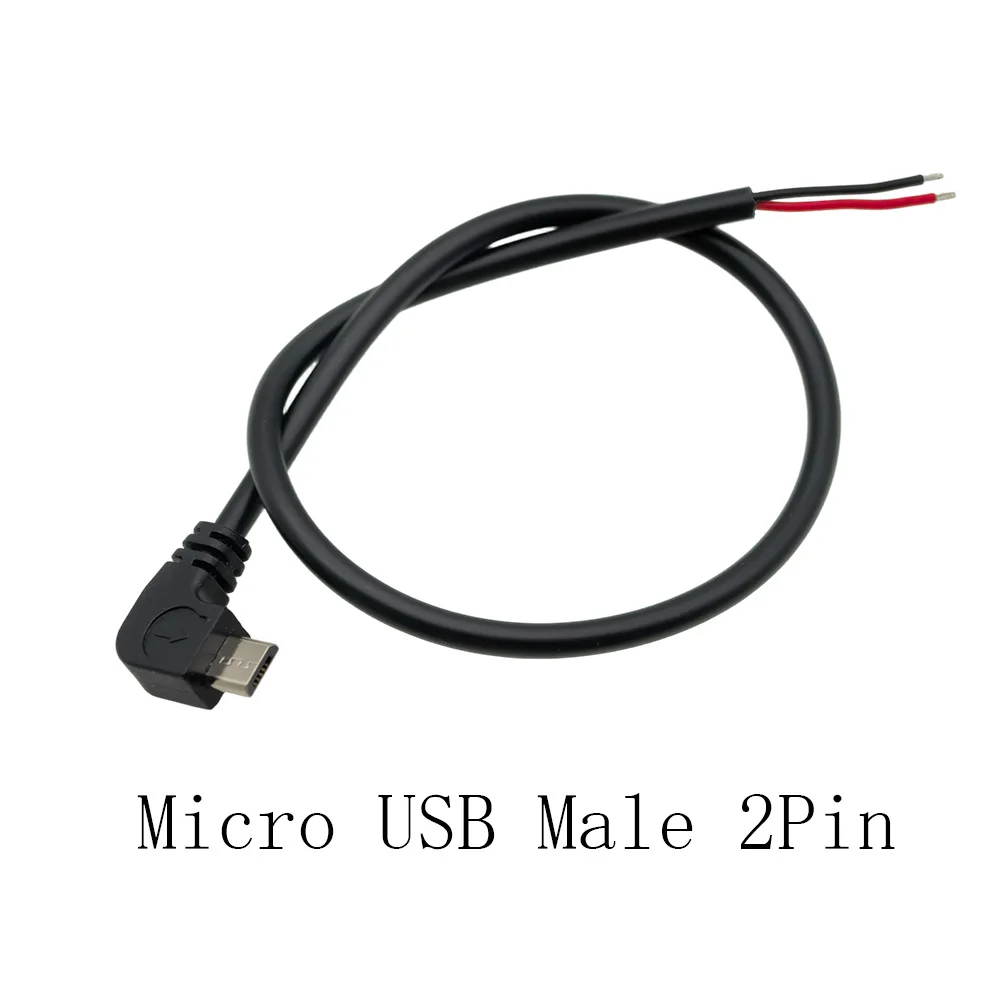 

Micro USB разъем 2/4 контакта 90 градусов черный 30 см