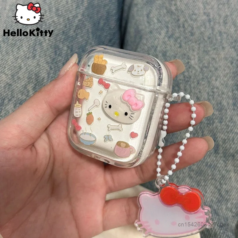 

Sanrio Hello Kitty Apple Bluetooth Earphone Protective Case Airpods 1 2 3 Generation Silicone Headset Cover Aipods Pro Cute Case