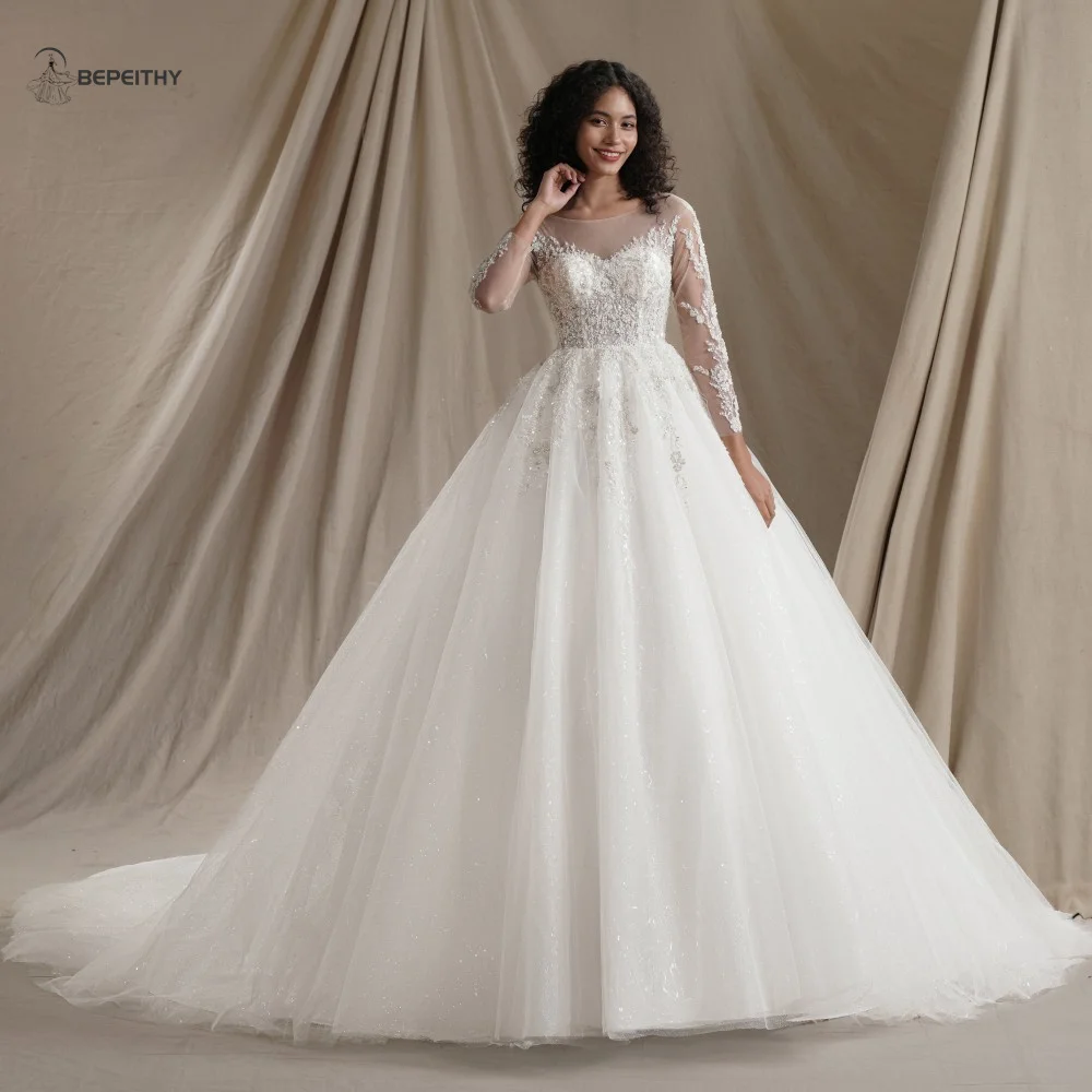 BEPEITHY мусульманские свадебные платья с длинными рукавами по индивидуальному