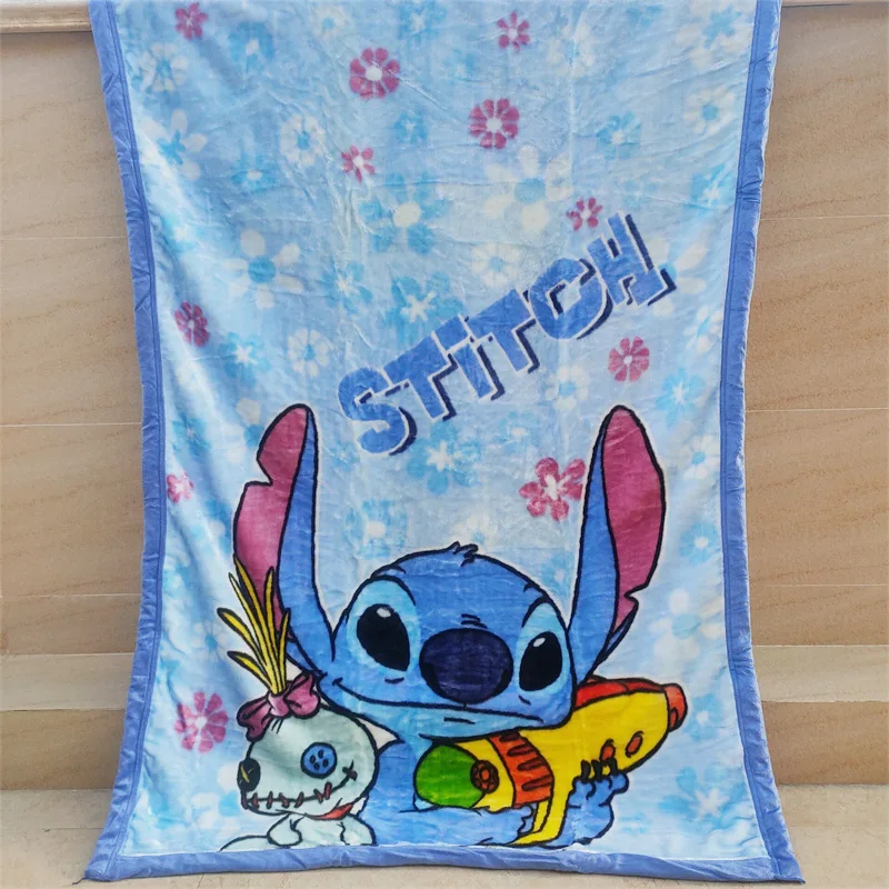 Disney Cartoon Stitch Minnie Mickey Mouse Soft Flannel Blanket Throw for Girls Children on Bed Sofa Couch  Kids Gift