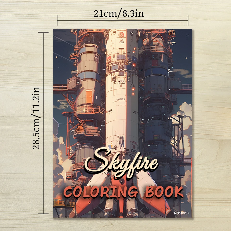 Фото Книжка-раскраска Skyfire — 8,3x 11,2 дюйма, 22-страничная книжка-раскраска — помогает снизить стресс и легкость эмоций №2