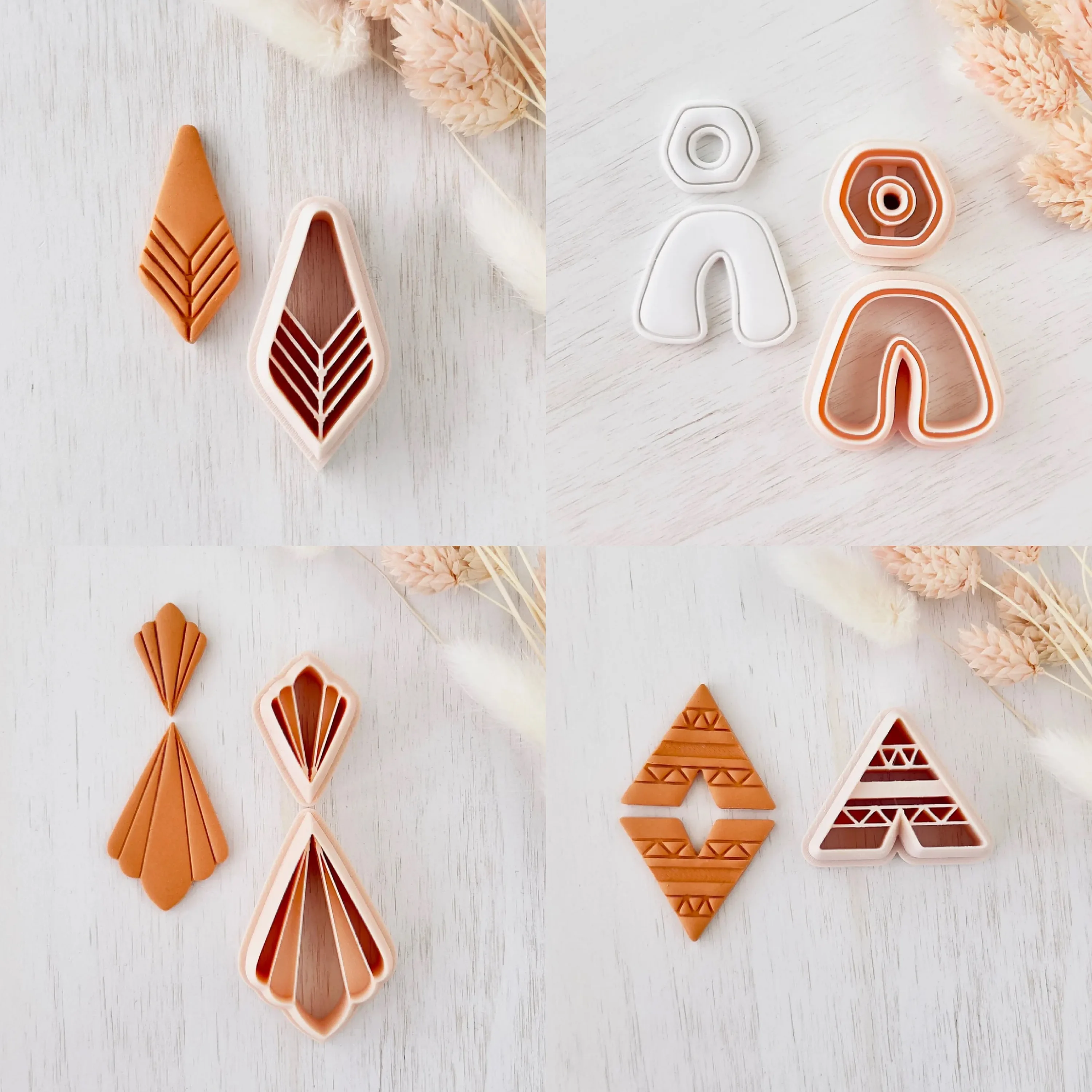 Набор резаков для висячей глины Резак сережек из полимерной цветочной базовой