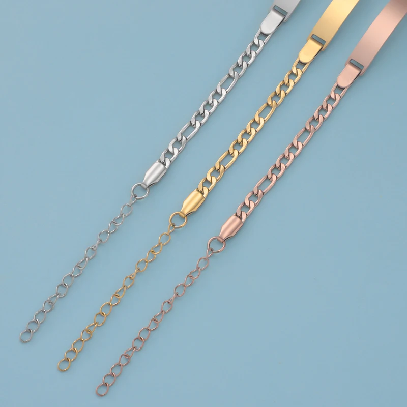 Fnixtar 10 шт./лот зеркальная полированная полоса из нержавеющей стали браслеты с