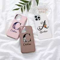 custom flower pattern name leather phone case for iphone 13 pro max 12 13 11 12 pro max x xr xs max 7 8 plus se 2020 back cover