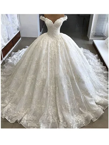 Свадебное платье с милой аппликацией по индивидуальному заказу, пышное свадебное платье с открытыми плечами и скользящим шлейфом, Vestido De Novia