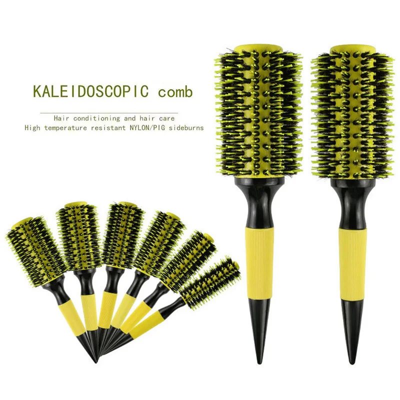 

Free Shipping Wooden Hair Brush With Boar Bristle Mix Nylon Styling Tools Professional Round Hair Brush