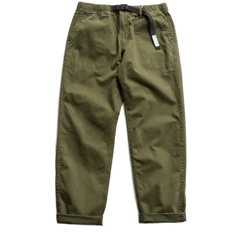 

Американские тяжелые моющиеся комбинезоны, прямые повседневные хлопковые брюки с эластичным поясом, мужские Модные Четырехцветные по желанию, в стиле Хай-стрит